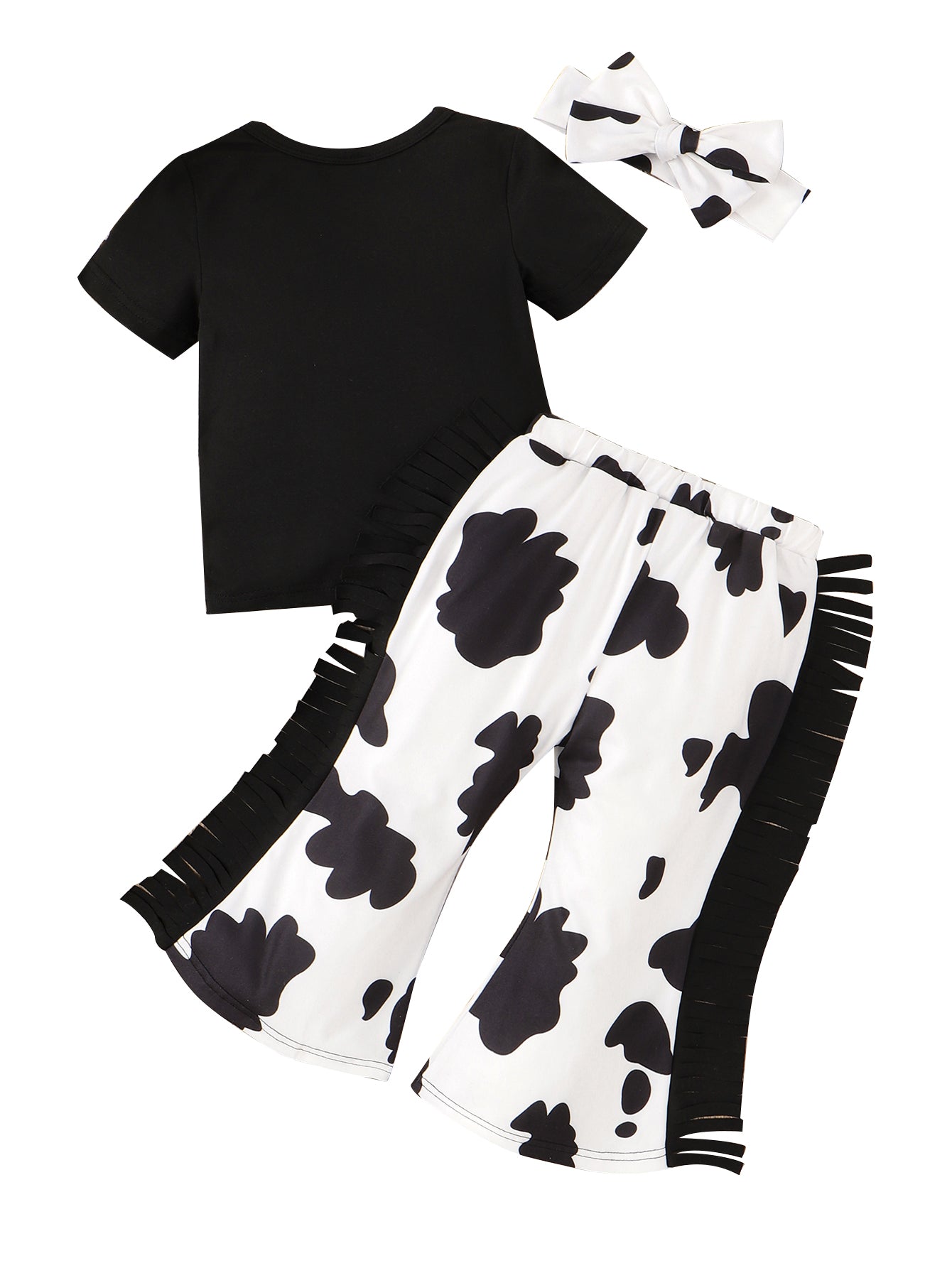 Boys Black Printed T-shirt with Trousers