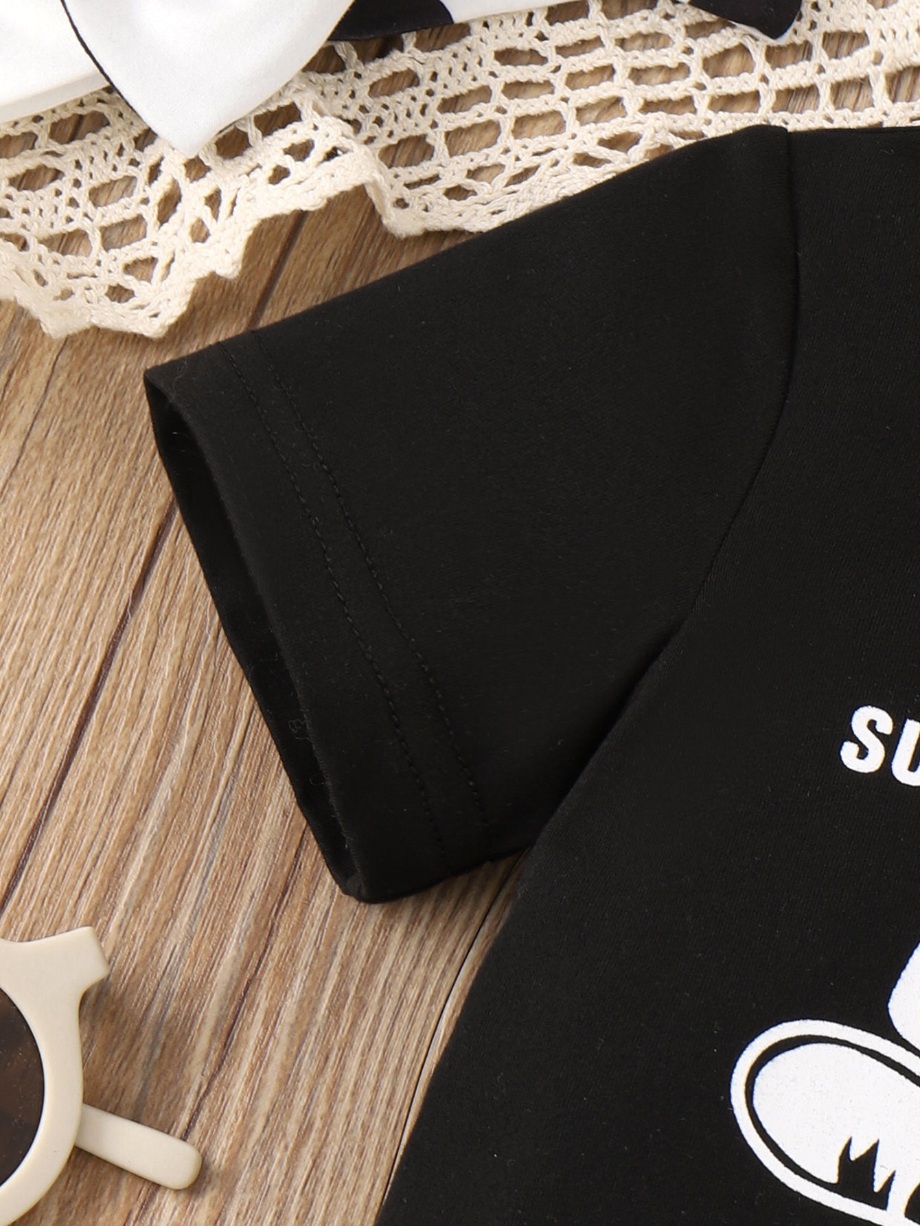 Boys Black Printed T-shirt with Trousers