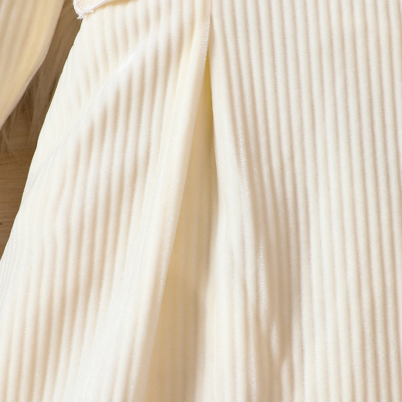 Girls Beige Cotton A-line Dress