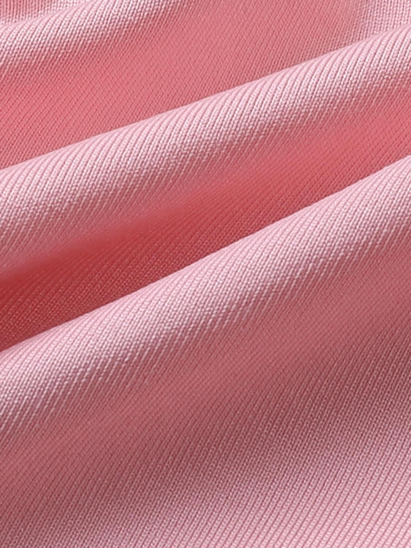 Girls Pink Colourblocked Pure Cotton Top With Shorts