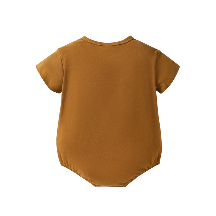 Brown Infant Boys Cow Printed Cotton Bodysuit