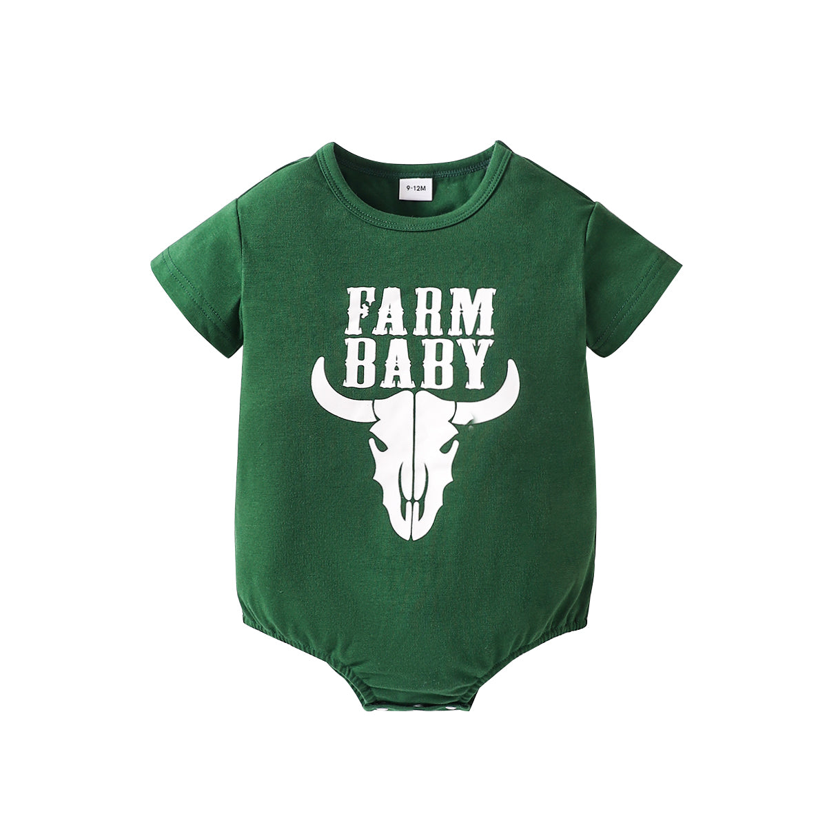Green Infants Boys Farm Baby Printed Bodysuit