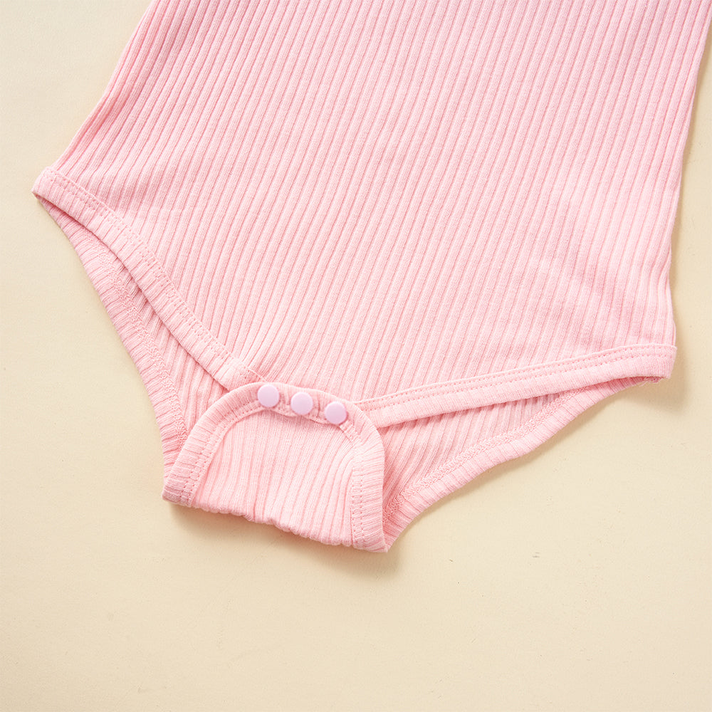 Infants Girls Pink Cotton Rompers