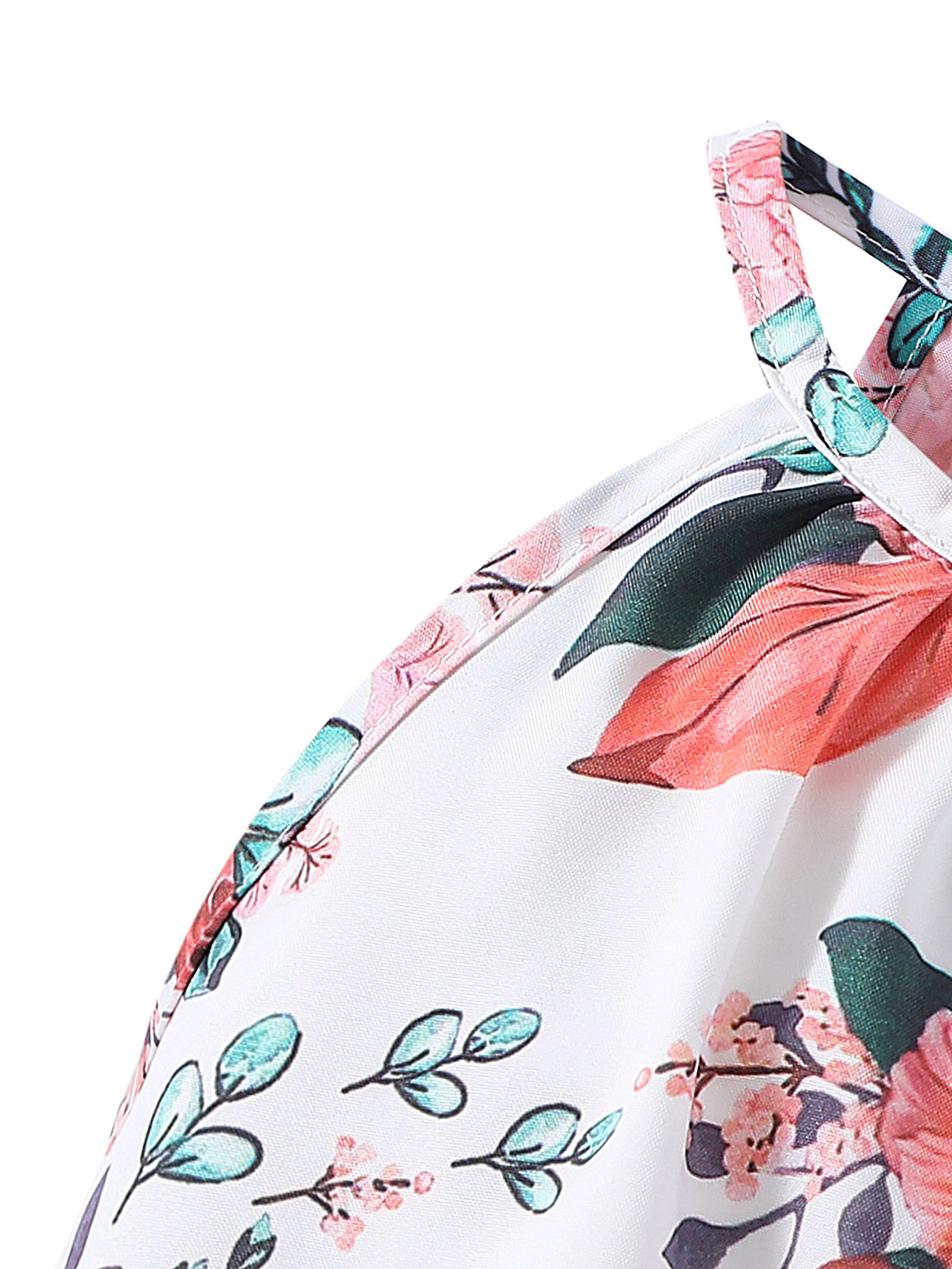 Girls White Floral Printed Pure Cotton Top with Palazzos