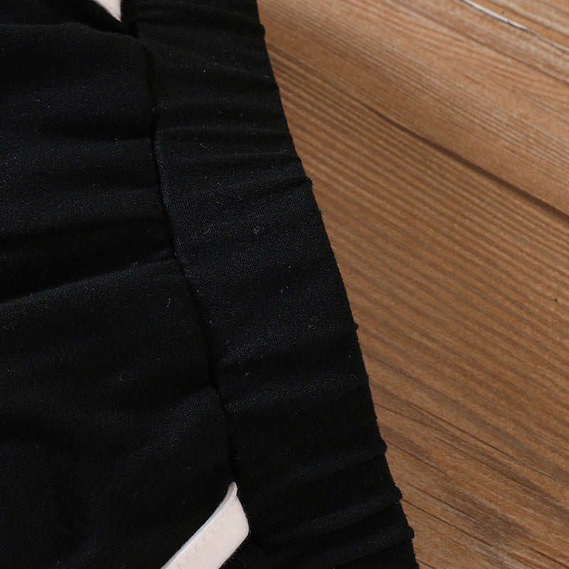 Girls White Shoulder Straps Top & Joggers With Hooded Sweatshirt