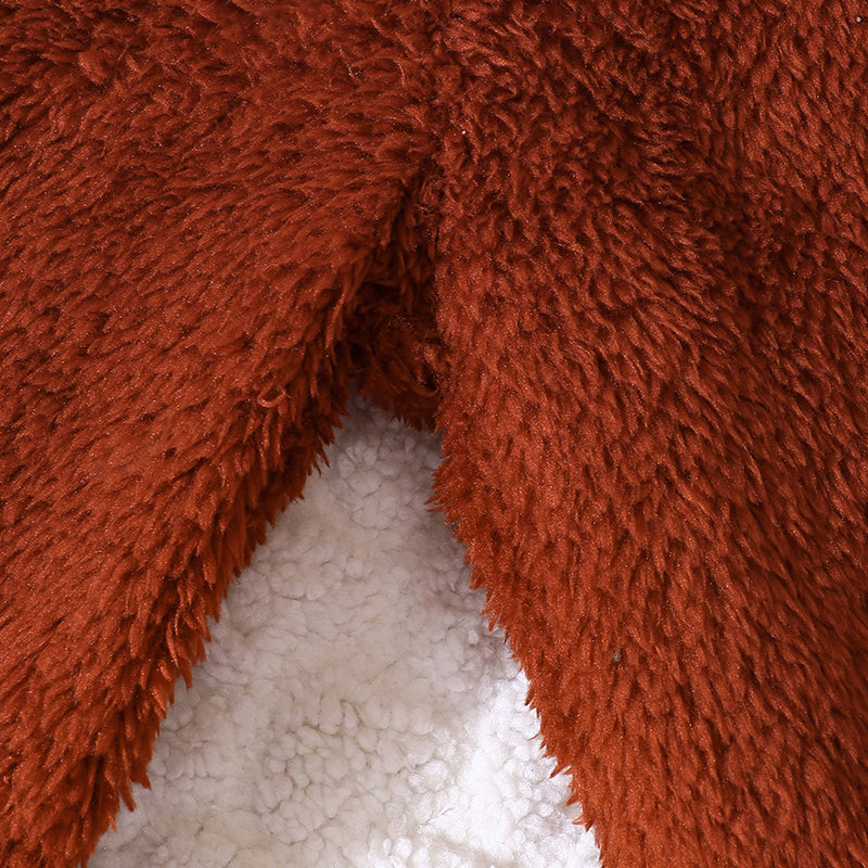 Boys Black & Brown Fur Hood Coat With Pyjama