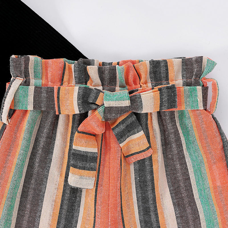 Girls Black & Orange Top with Pyjamas
