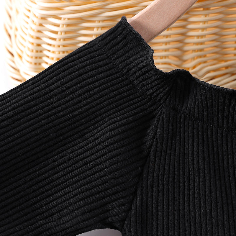 Girls Black & Orange Top with Pyjamas