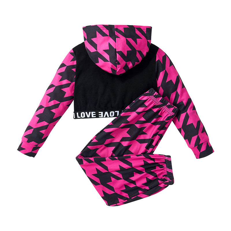 Girls Pink Colourblocked T-Shirt with Pyjamas