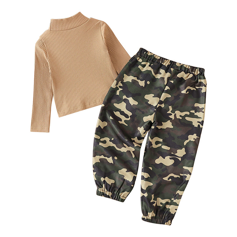 Boys Khaki T-Shirt With Pyjamas