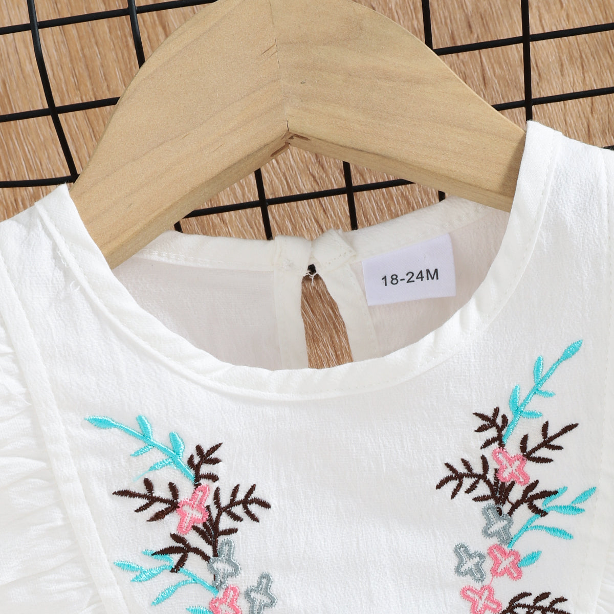Girls Pink Embroidered Top with Shorts