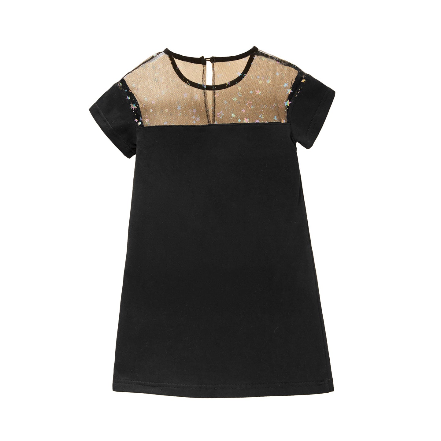 Girls Black Typography Printed Fit & Flare Midi Dress