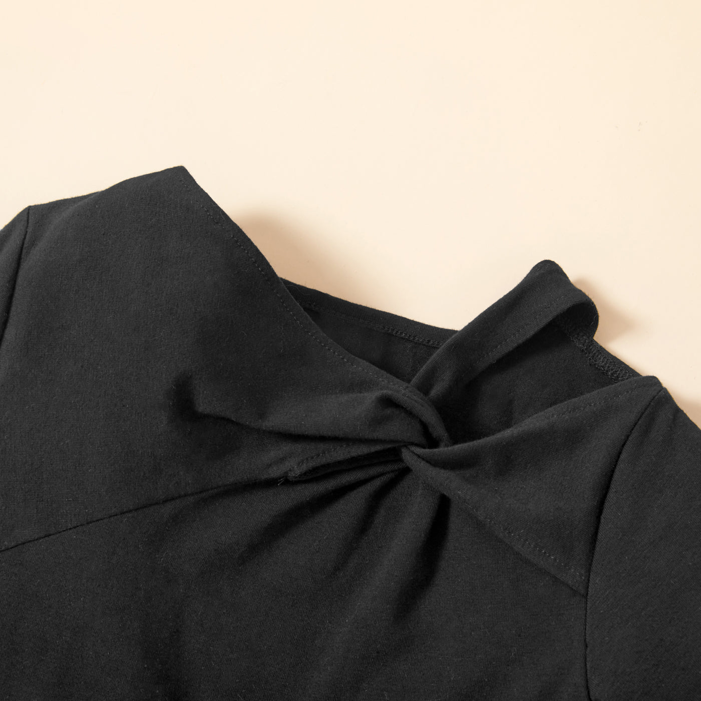 Girls Black & Blue Round Neck Top with Skirt