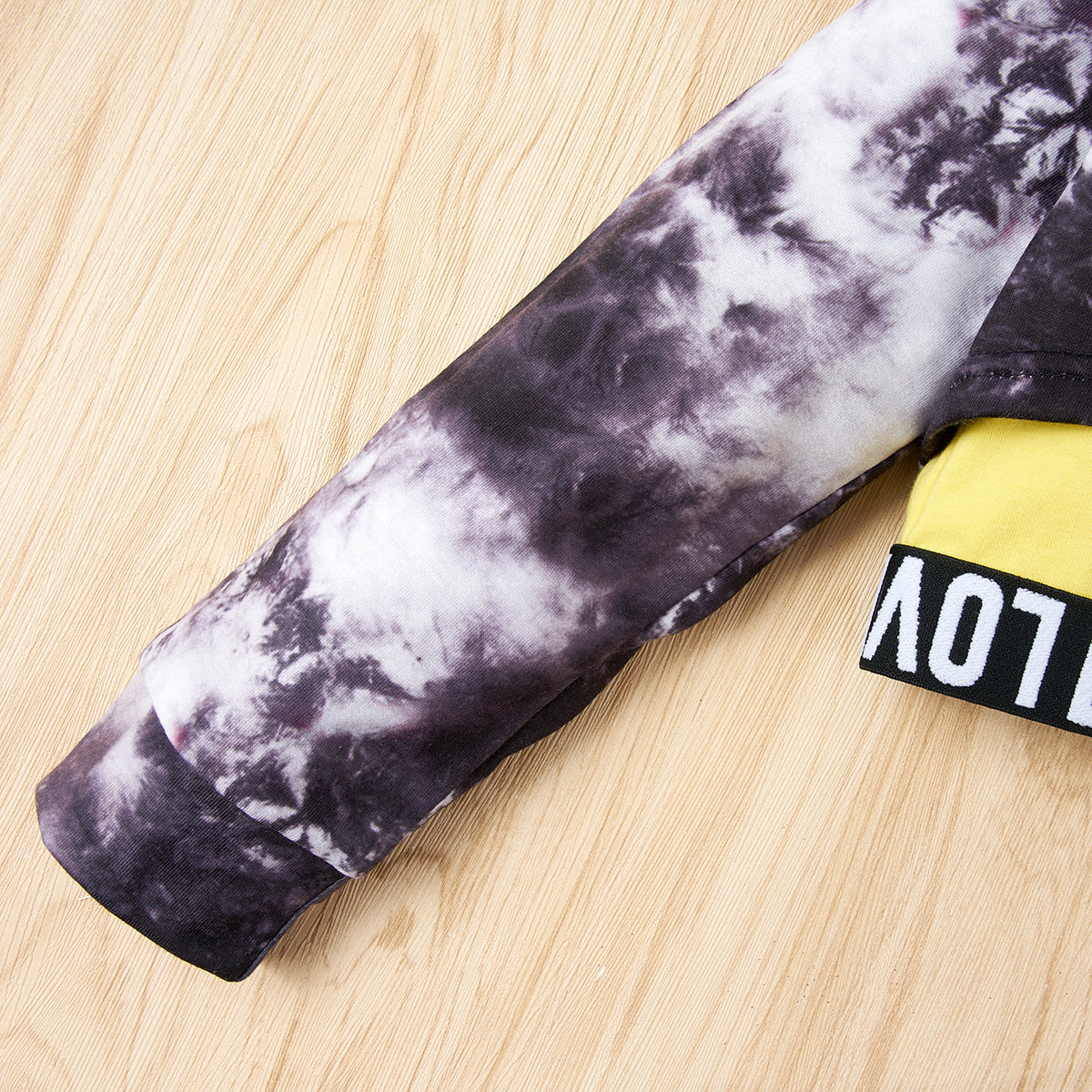 Girls Black & Yellow Dyed High Neck Top with Trousers