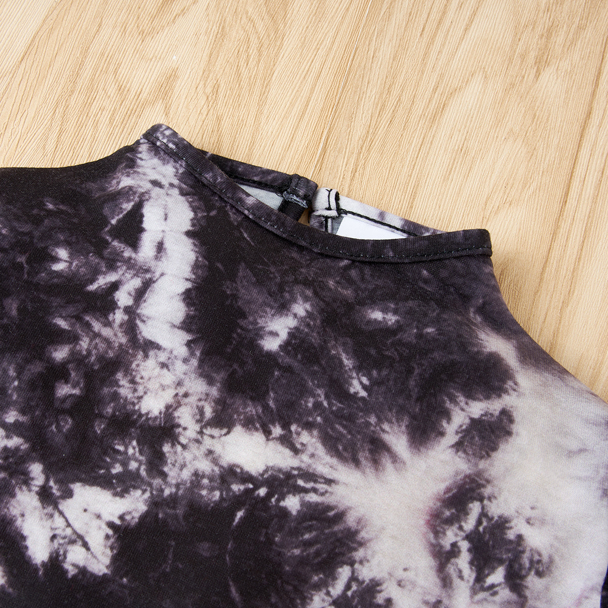 Girls Black & Yellow Dyed High Neck Top with Trousers