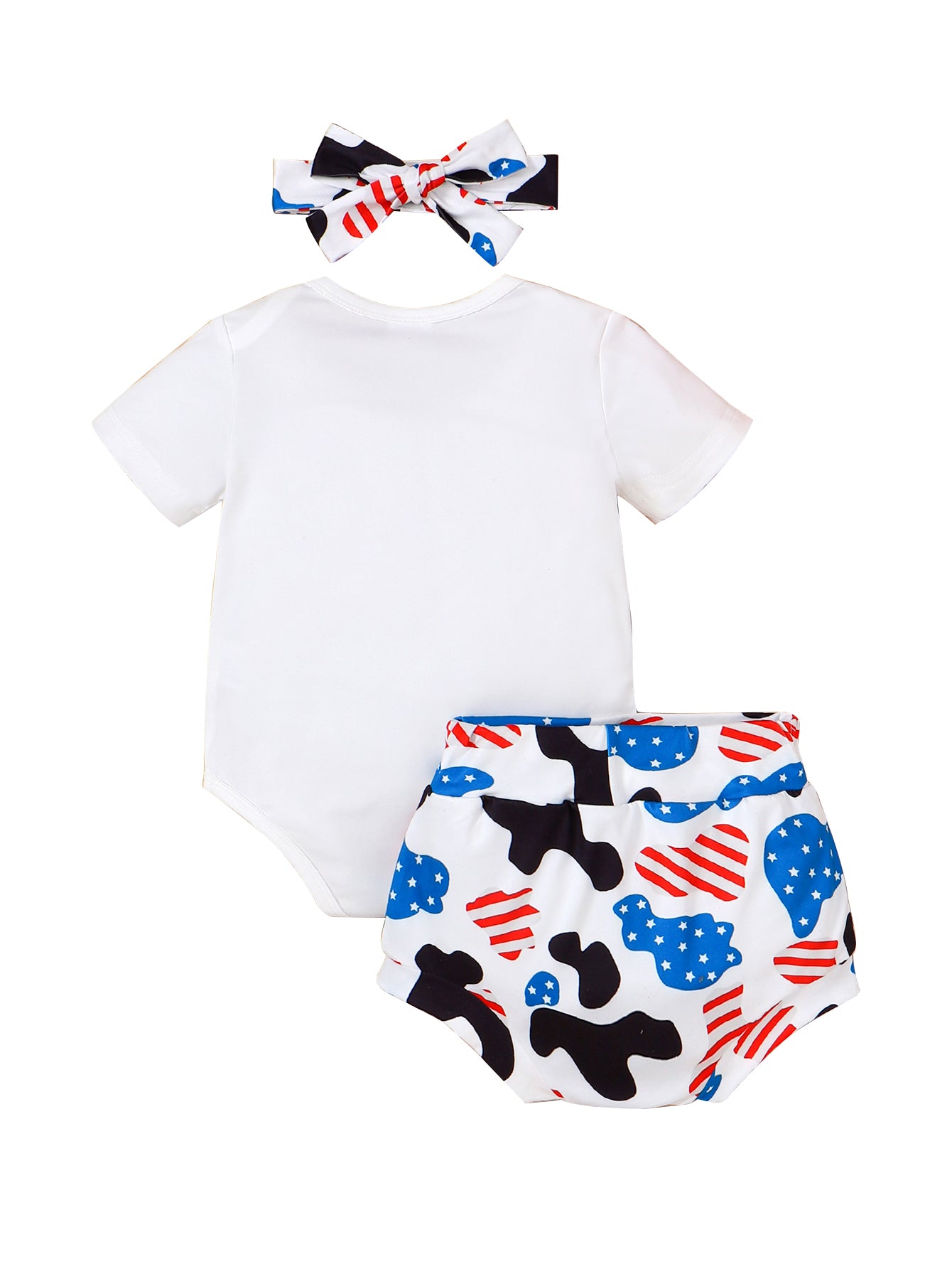 Boys White & Blue Printed T-shirt with Shorts