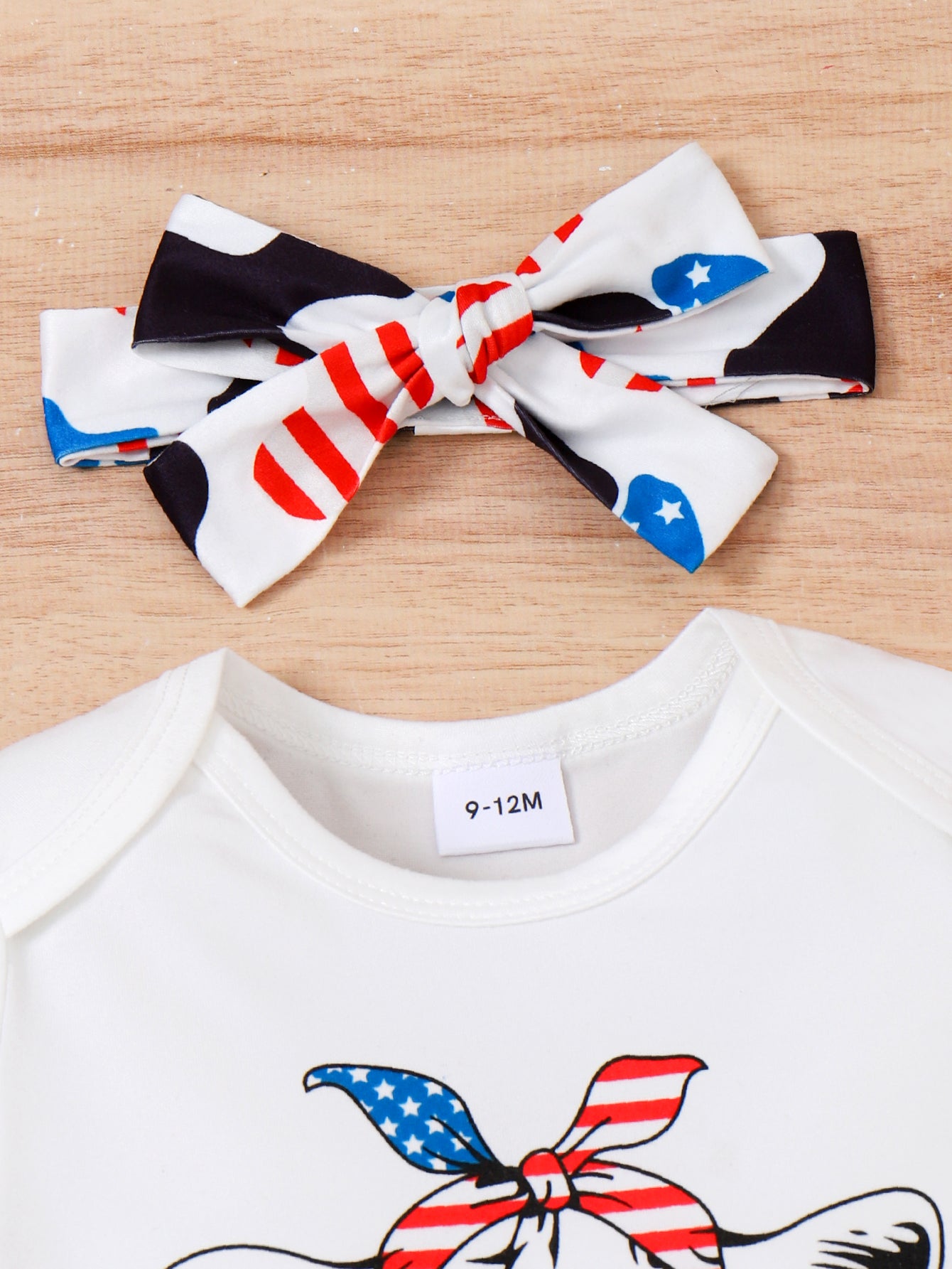 Boys White & Blue Printed T-shirt with Shorts