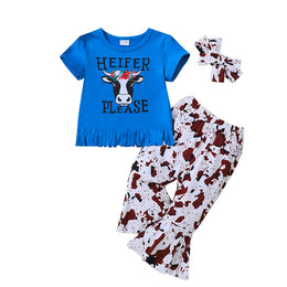 Boys Blue Printed T-shirt with Trousers