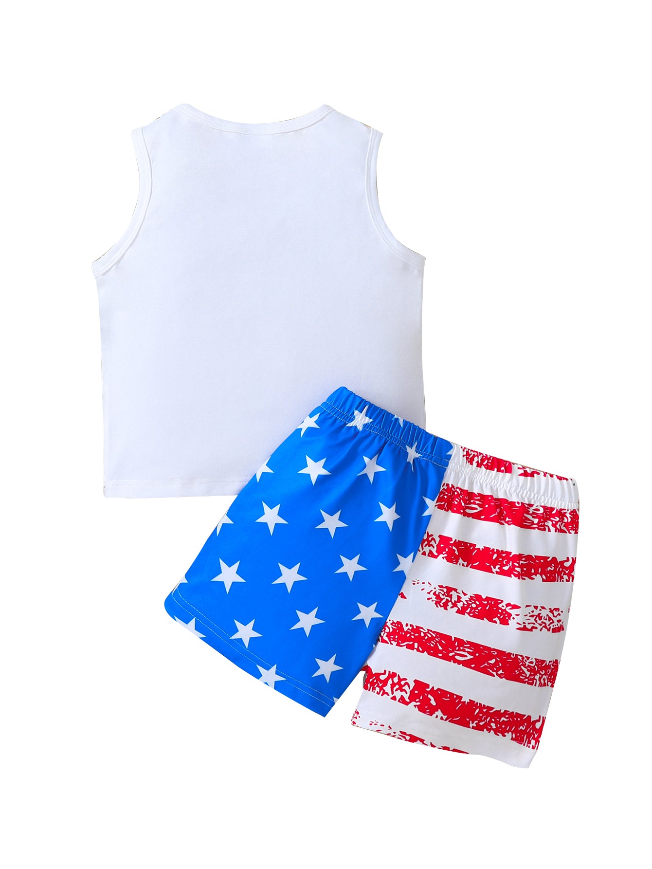 Boys White Printed T-shirt With Shorts