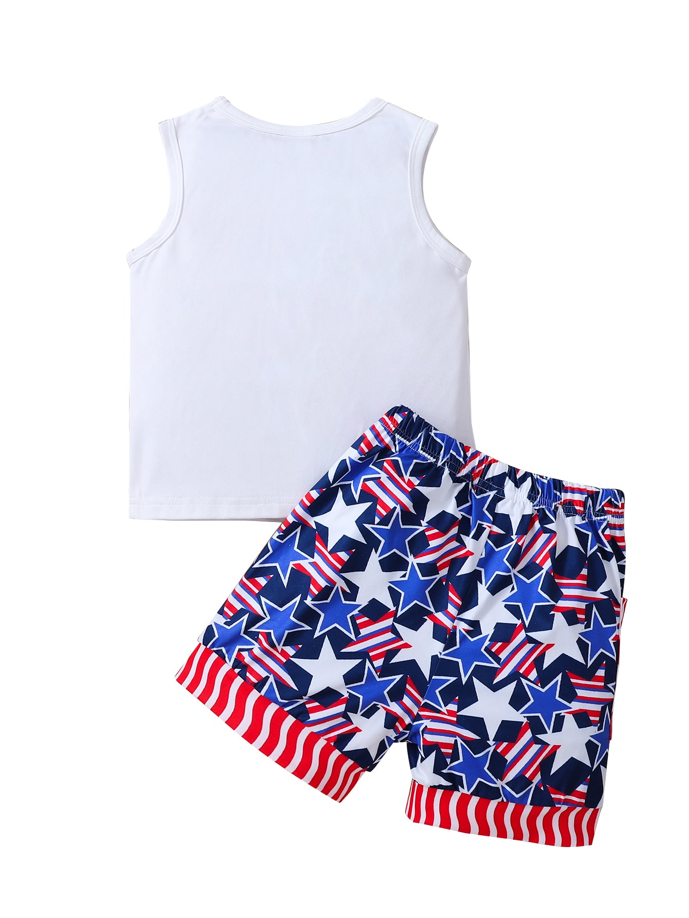 Boys White Printed T-shirt With Shorts