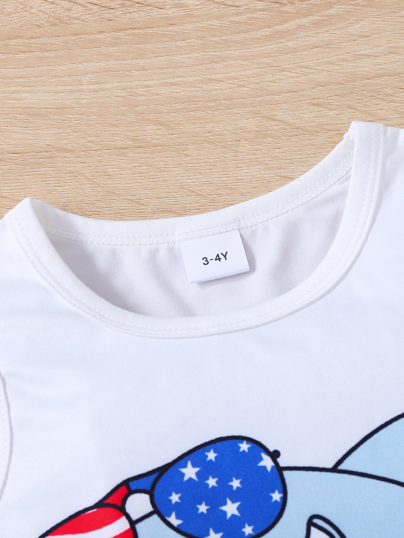 Boys White Printed T-shirt With Shorts