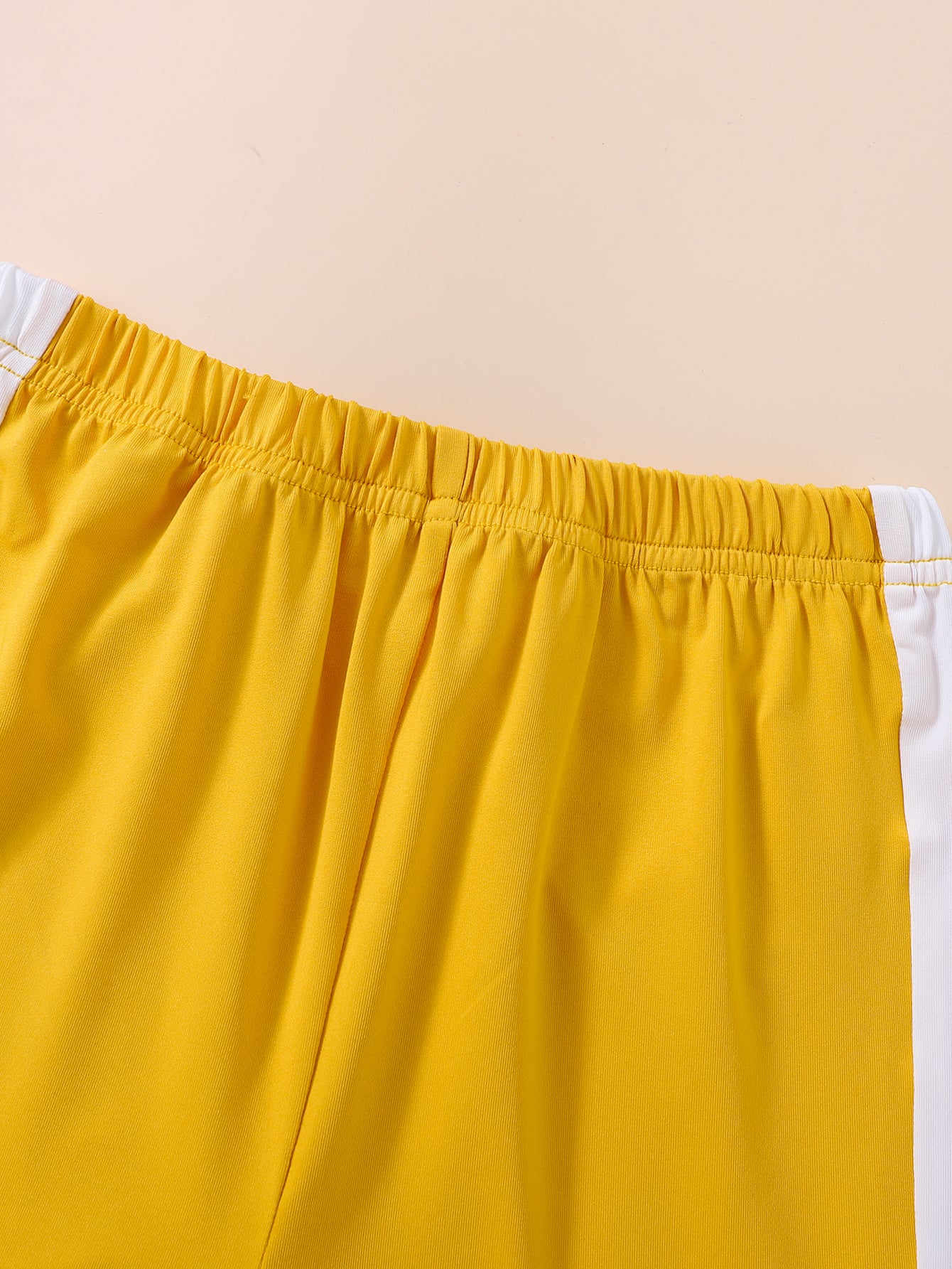 Boys Yellow & White Colourblocked T-shirt With Shorts