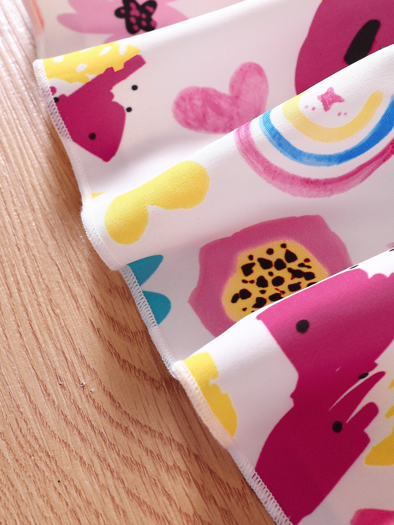 Girls Pink Conversational Printed Fit & Flare Dress