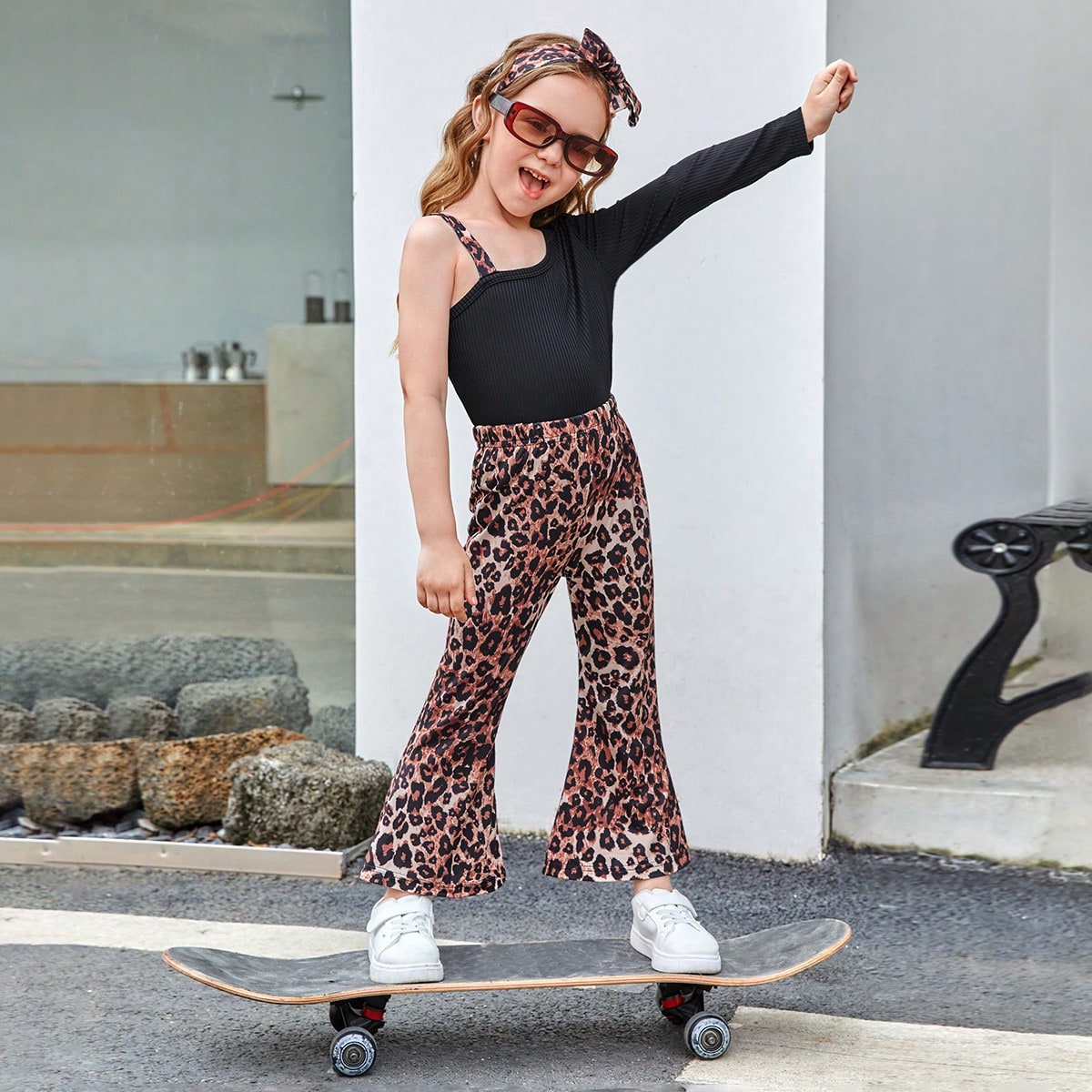 Girls Brown Top With Palazzos
