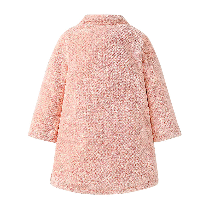 Girls Pink Double-Breasted Trench Coat