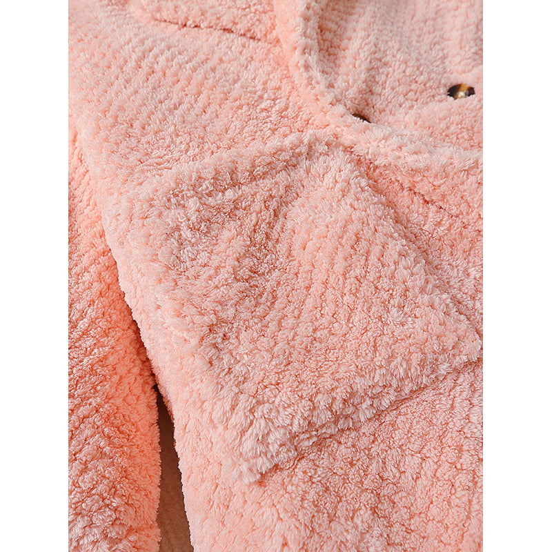 Girls Pink Double-Breasted Trench Coat