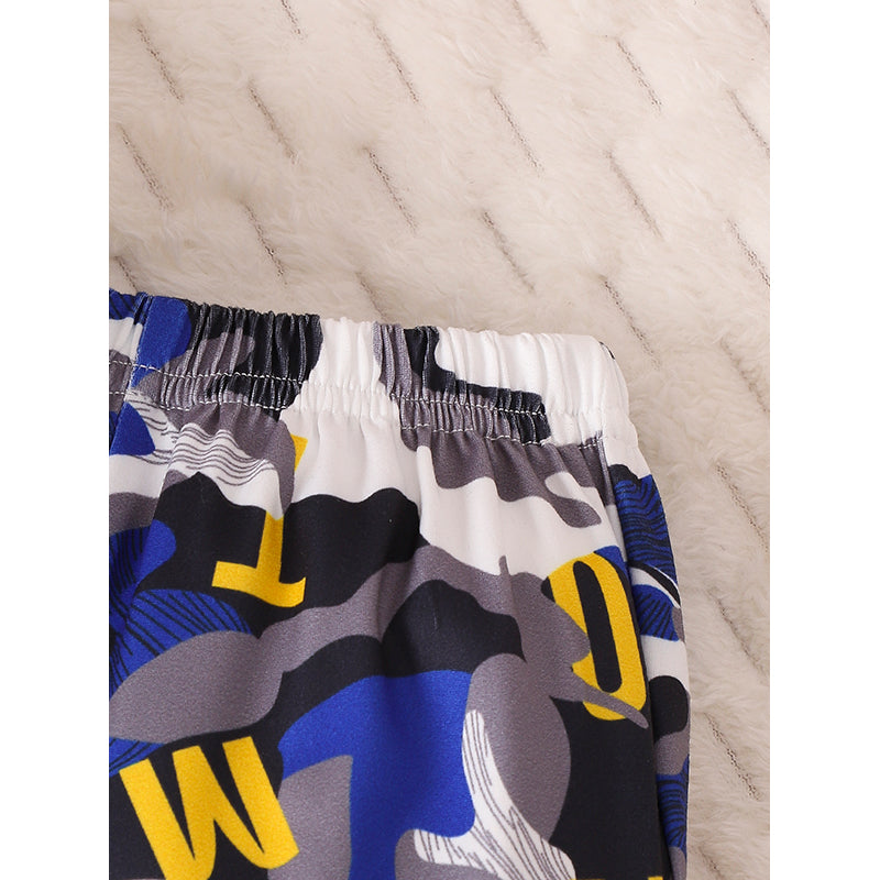 Boys White Printed Long Sleeves T-shirt with Joggers