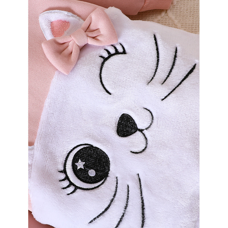 Girls Pink Animal Printed T-shirt Dress