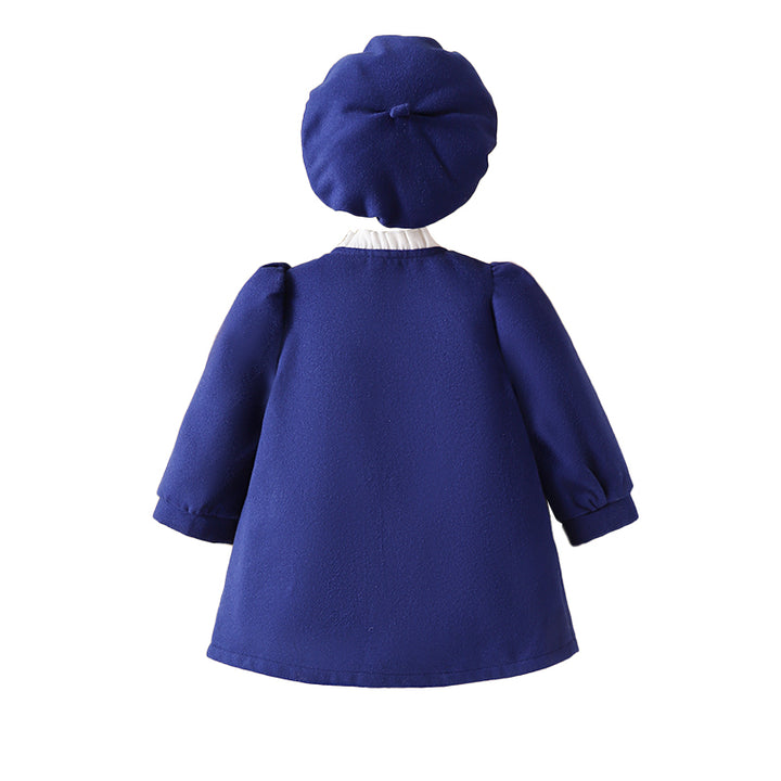 Girls  Mandarin collar cuffed sleeves A-Line Dress