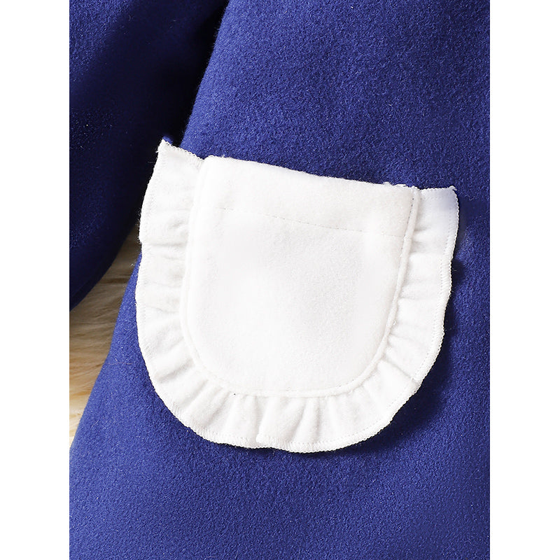 Girls  Mandarin collar cuffed sleeves A-Line Dress