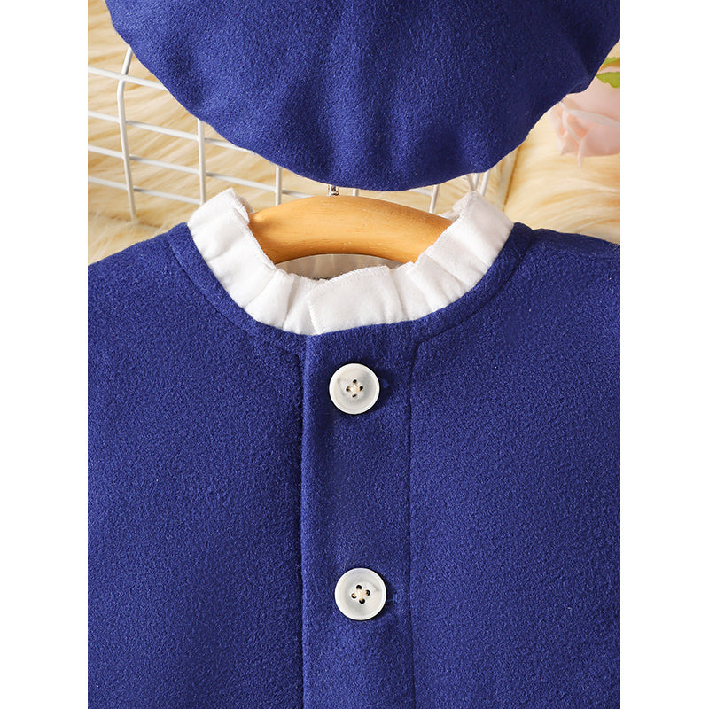 Girls  Mandarin collar cuffed sleeves A-Line Dress