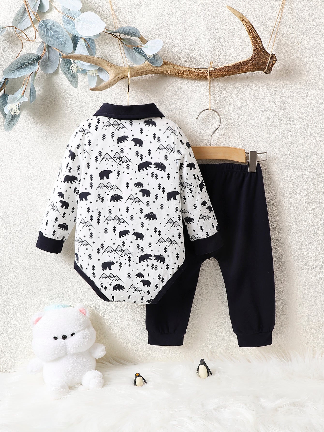 Boys Printed Romper with Trousers