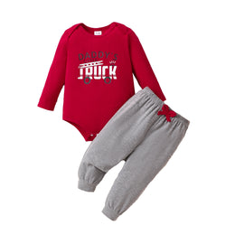 Maroon Infant Boys Printed Leotard With Trousers