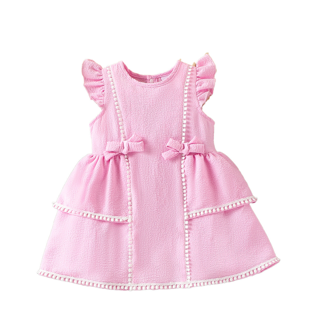 Flared Sleeve Applique Fit & Flare Dress