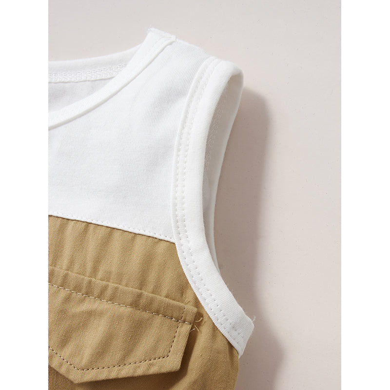 Infants Girls Khaki Colourblocked Top with Skirt