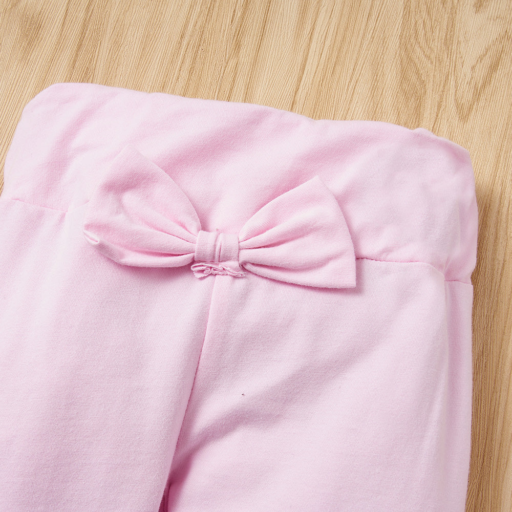 Girls Pink Printed Bodysuit with Pyjamas