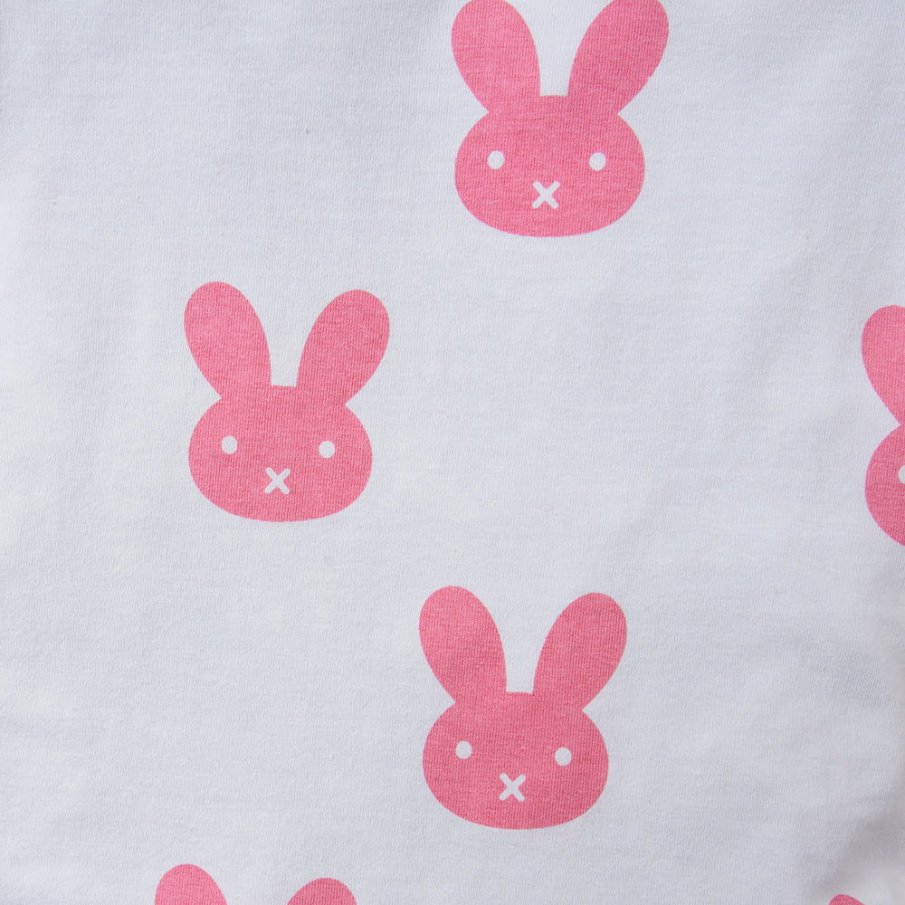 Girls Pink Printed Bodysuit with Pyjamas