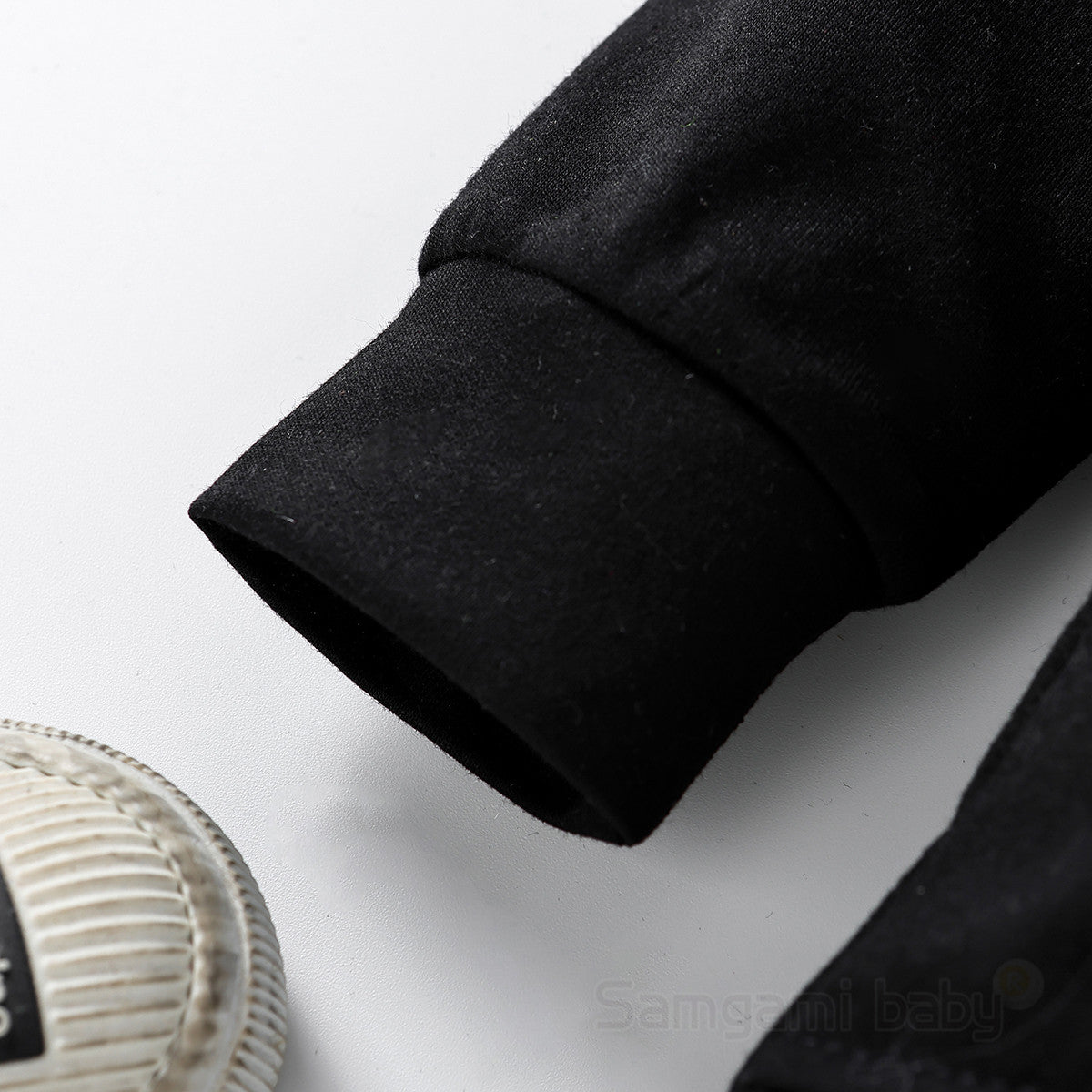 Boys Black Hooded Front-Open Cotton Sweatshirt