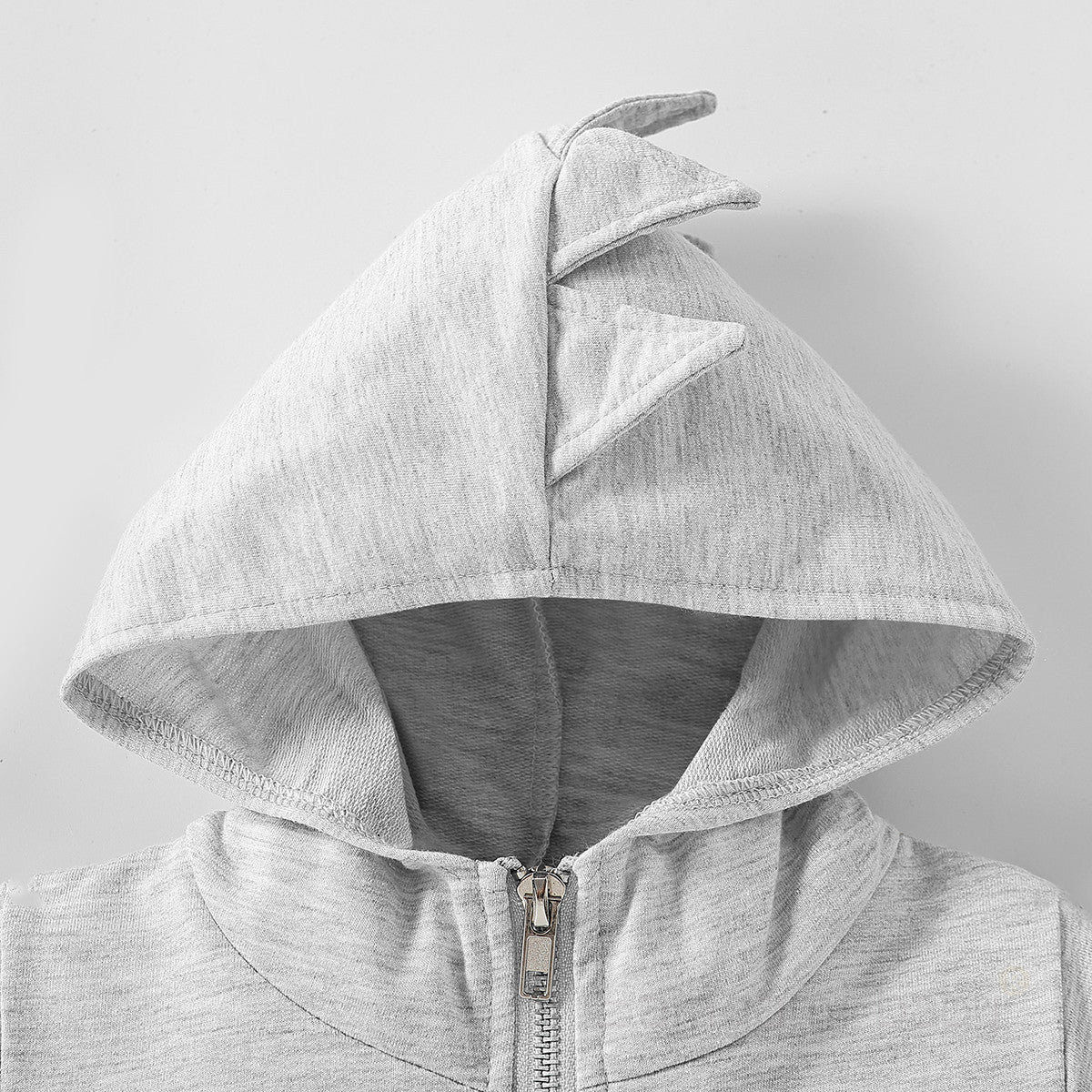 Grey Boys Hooded Cotton Front-Open Sweatshirt