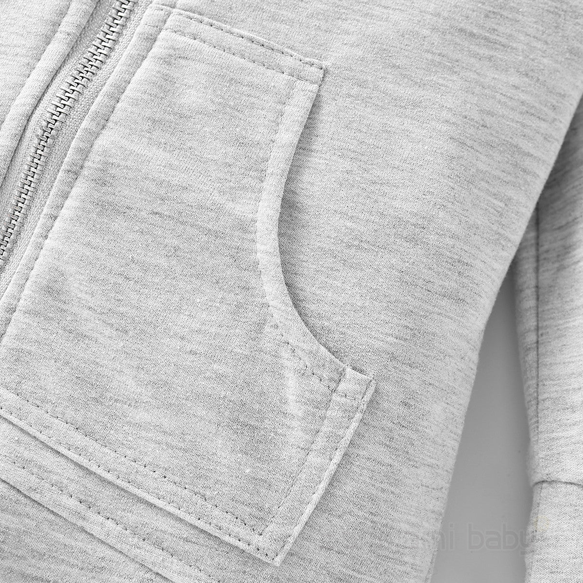 Grey Boys Hooded Cotton Front-Open Sweatshirt