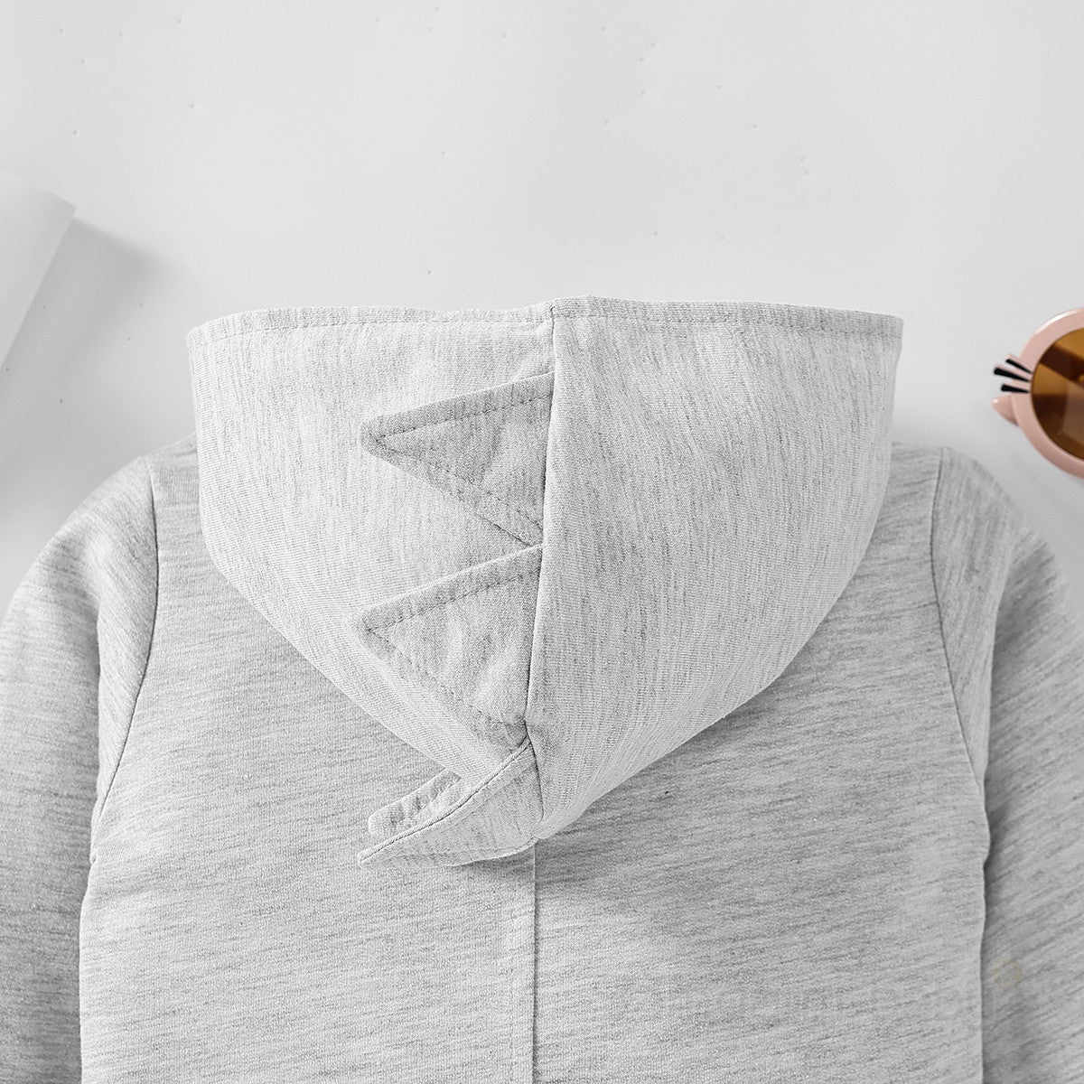 Grey Boys Hooded Cotton Front-Open Sweatshirt