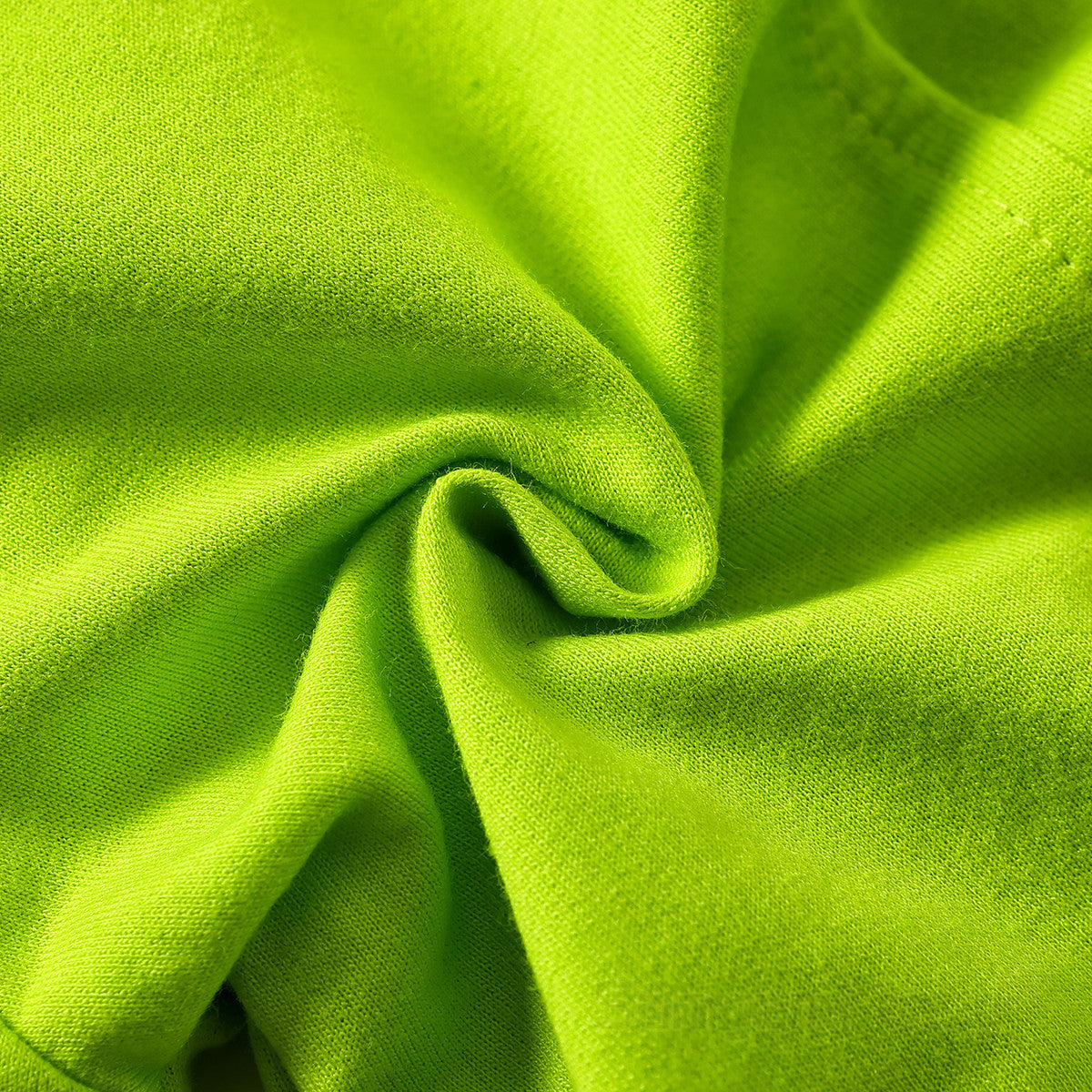 Boys Fluorescent Green Hooded Cotton Front-Open Sweatshirt