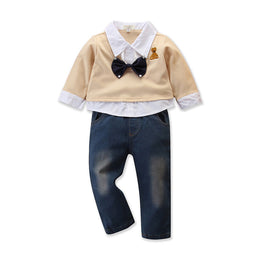 Boys Beige Shirt with Trousers