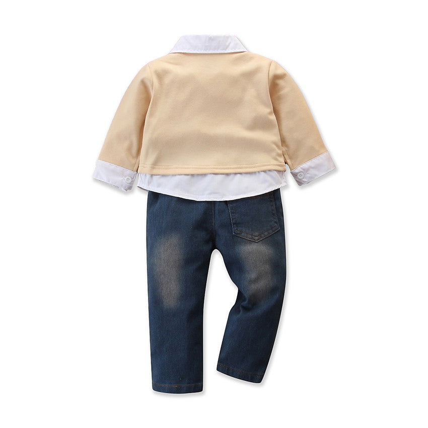 Boys Beige Shirt with Trousers
