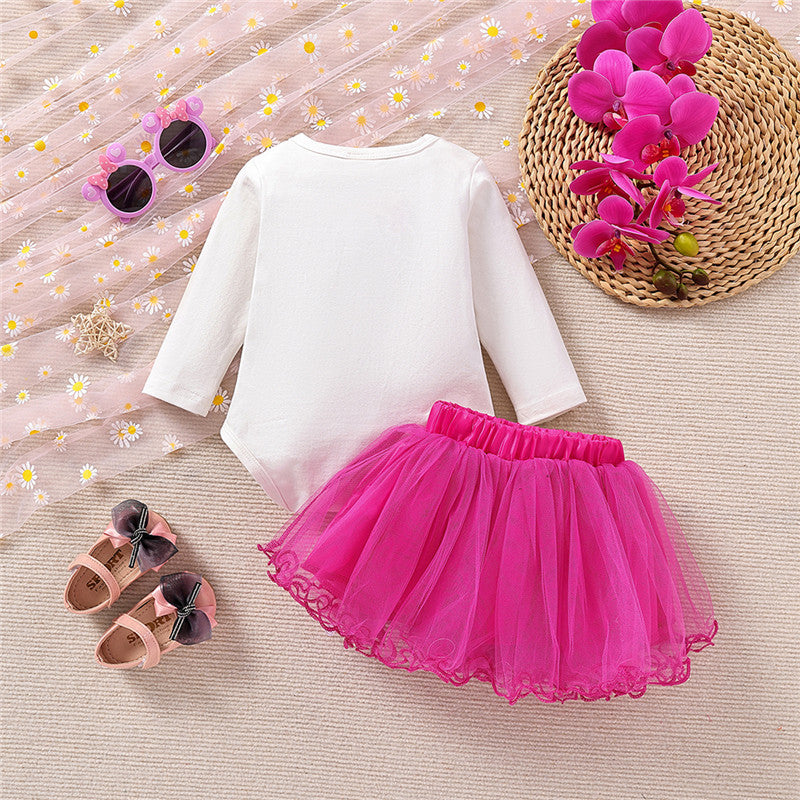 Girls Printed Top with Skirt