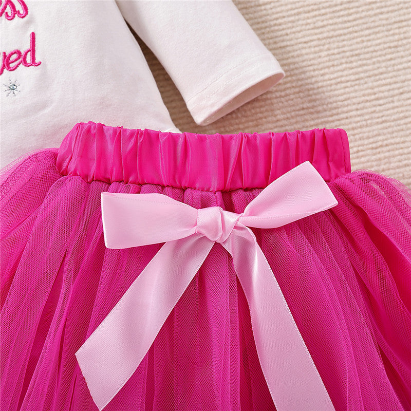 Girls Printed Top with Skirt